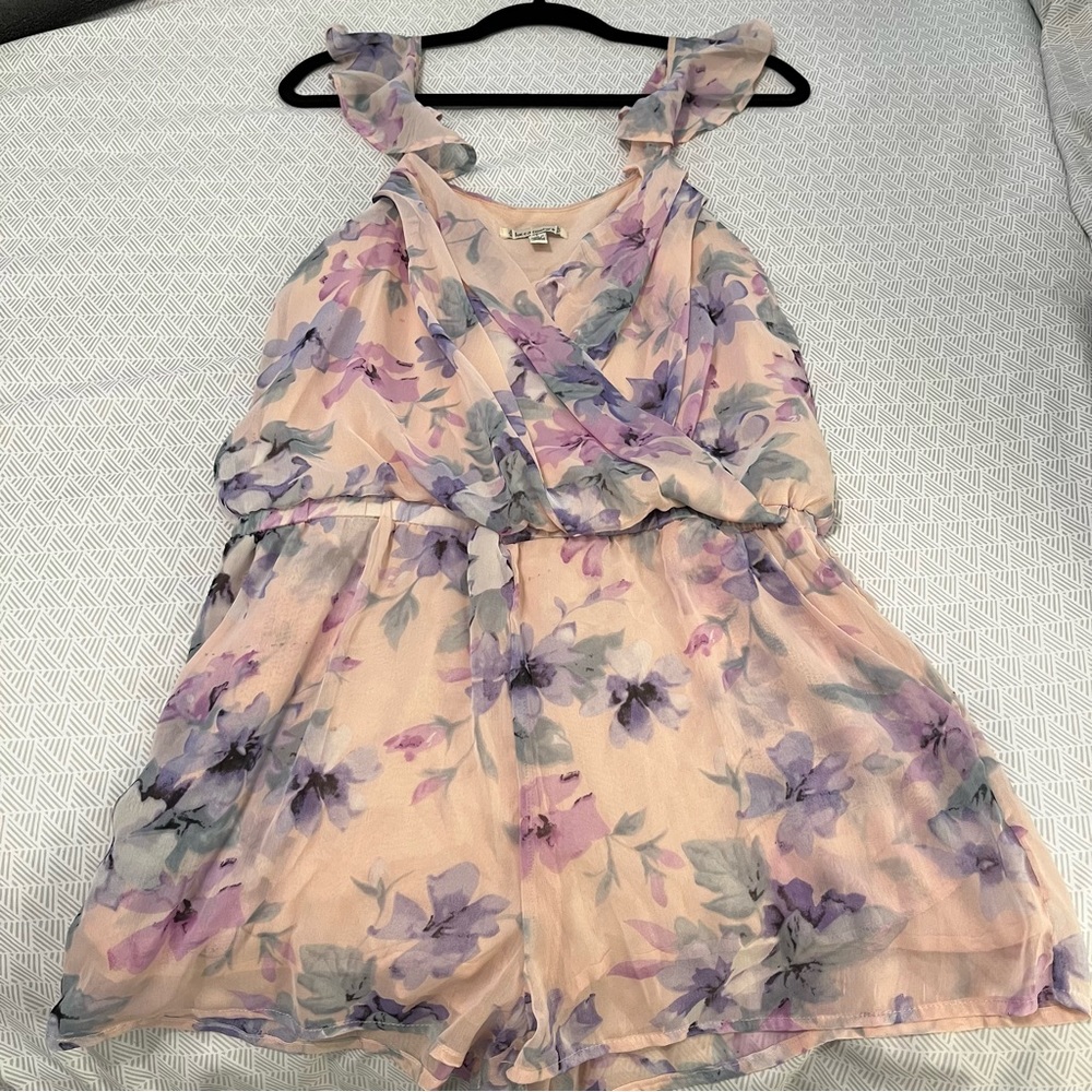 Lucca Couture Floral Ruffled Romper